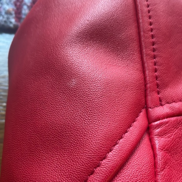 Nasty Gal Red Leather Moto Jacket Genuine Leather - Picture 7 of 11